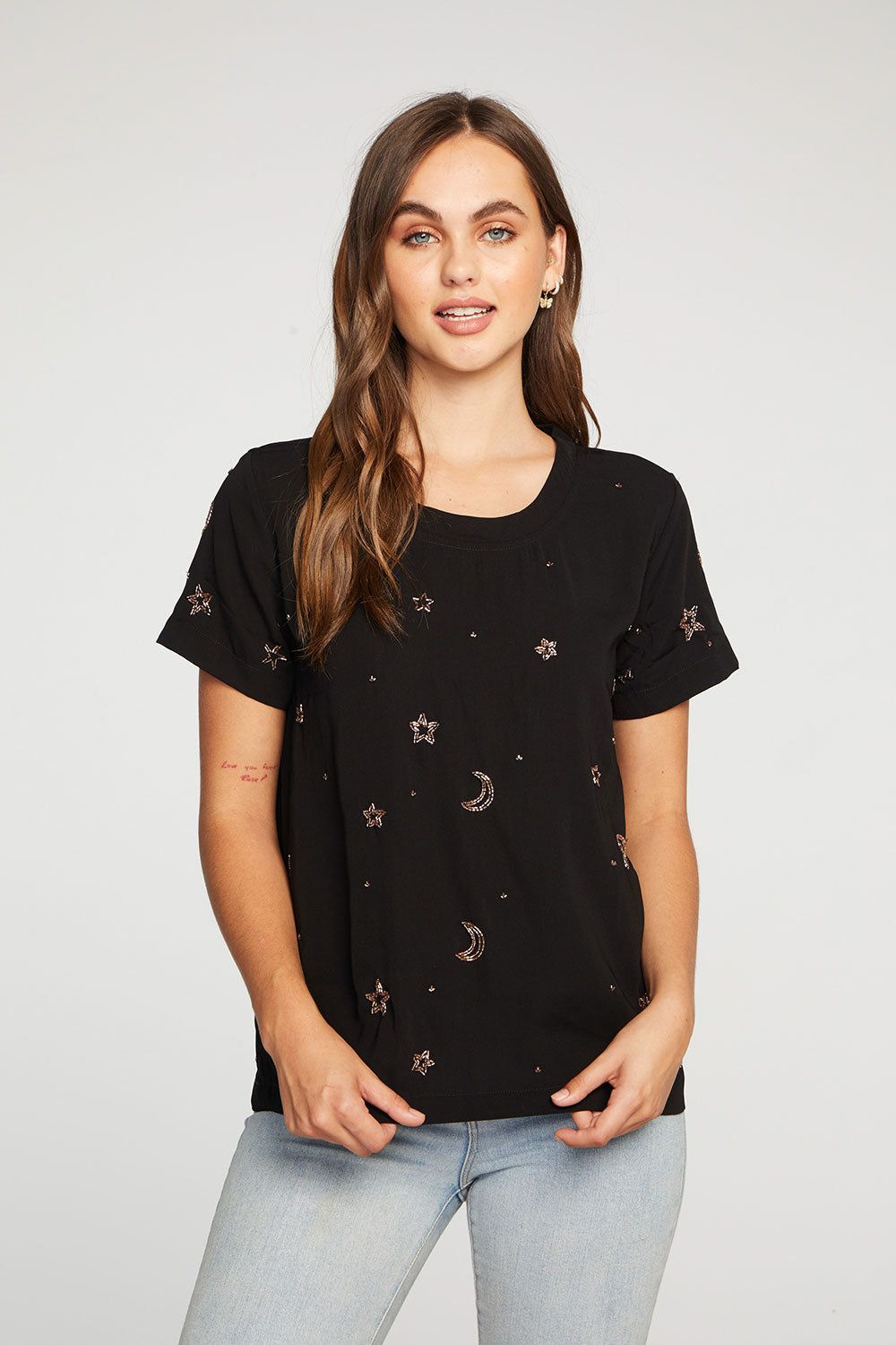 Beaded Stars Short Sleeve Beaded Easy Tee sold by Chaser product image thumbnail 2