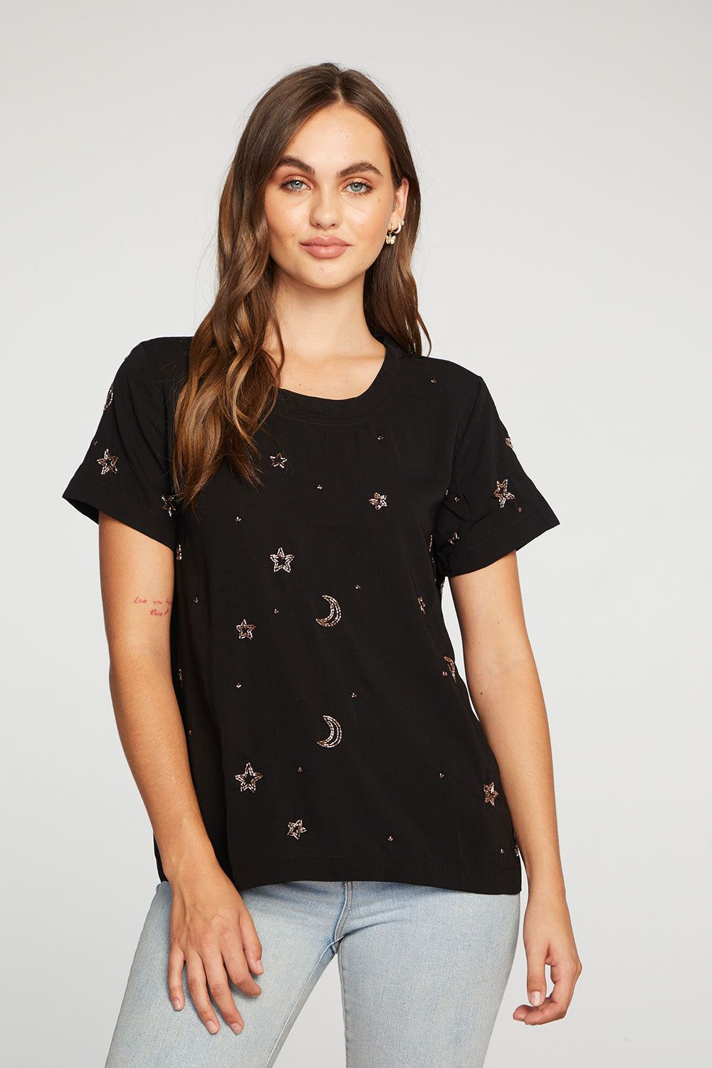 Beaded Stars Short Sleeve Beaded Easy Tee sold by Chaser product image thumbnail 4