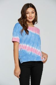 Vintage Rib Snap Side Rolled Short Sleeve Tee sold by Chaser