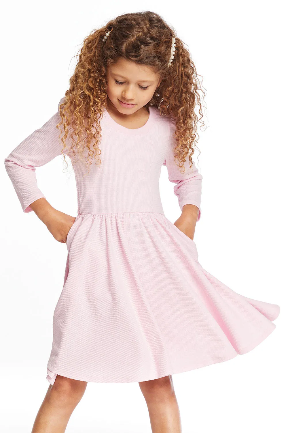 Puff Girls Long Sleeve Ribbon Dress with Twirl Skirt sold by Chaser