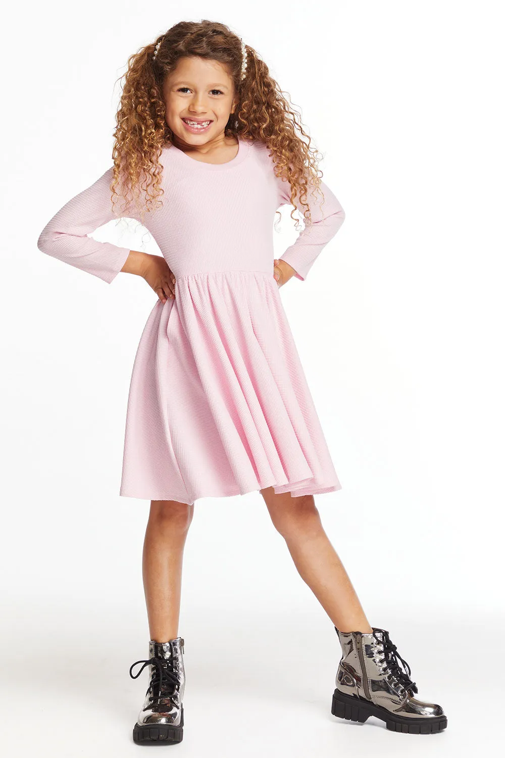 Puff Girls Long Sleeve Ribbon Dress with Twirl Skirt sold by Chaser product image thumbnail 4