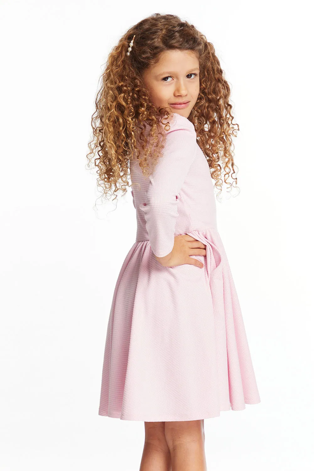 Puff Girls Long Sleeve Ribbon Dress with Twirl Skirt sold by Chaser product image thumbnail 3
