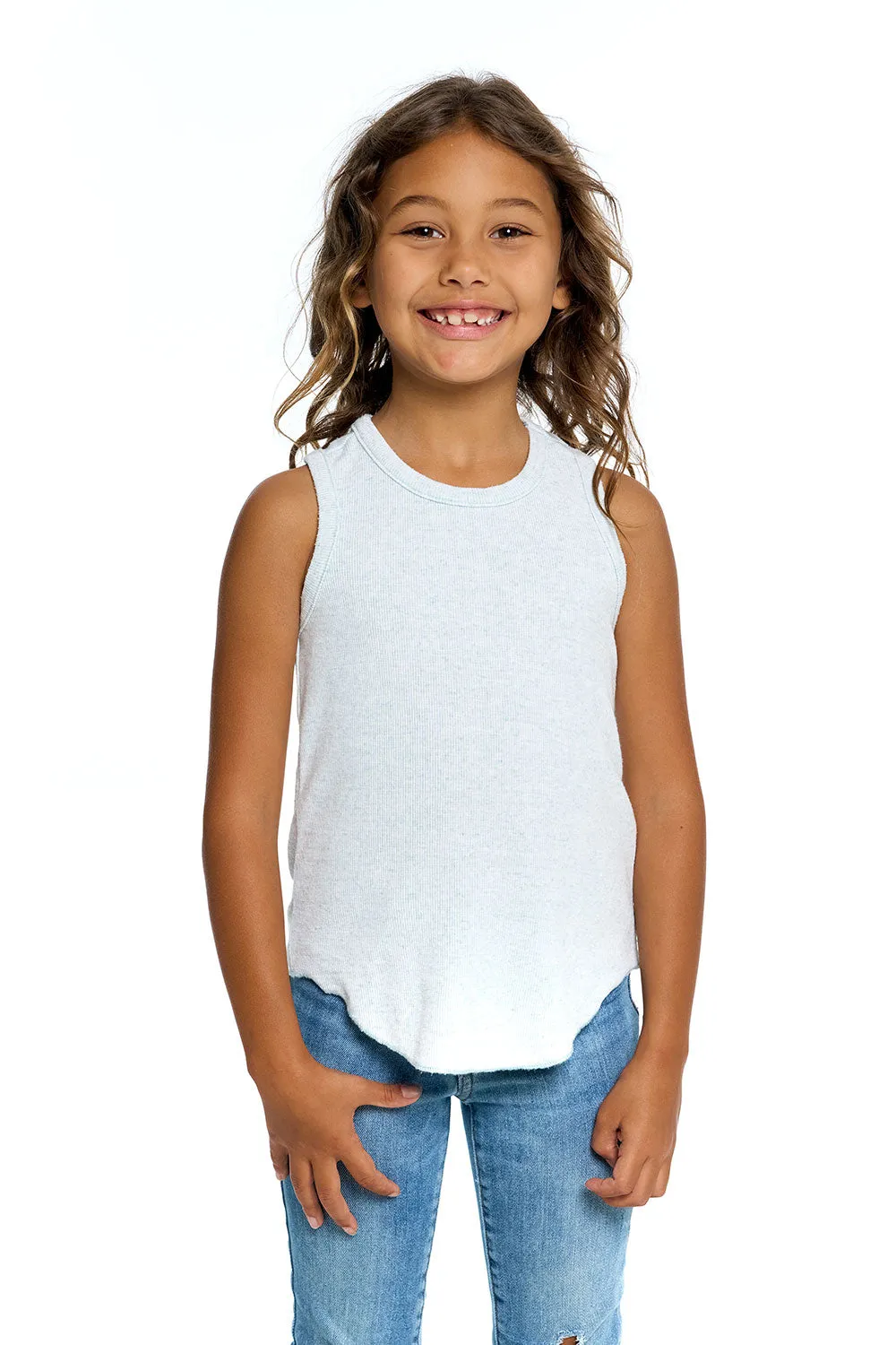 Girls Linen Rib Racer Tank sold by Chaser