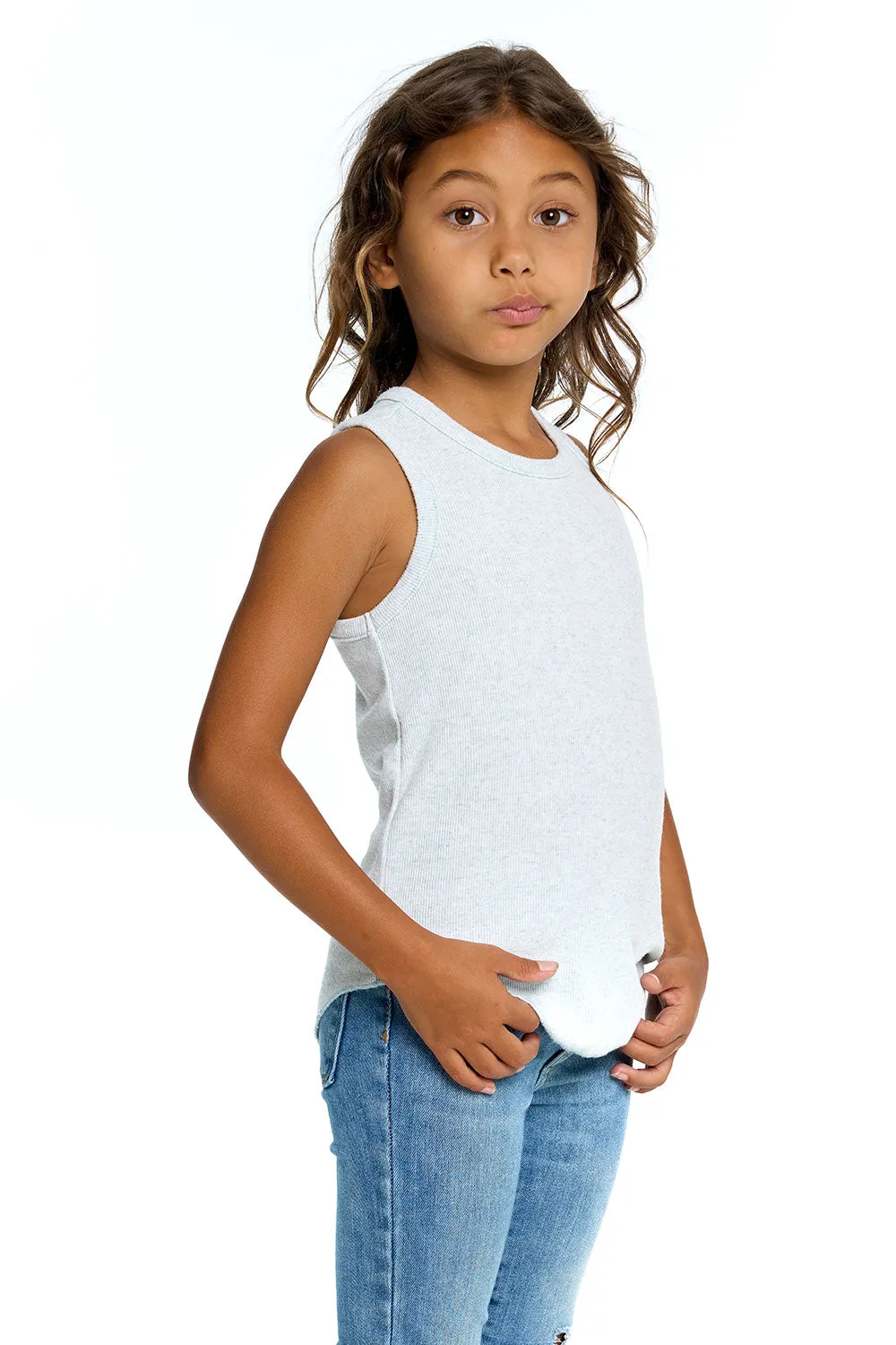 Girls Linen Rib Racer Tank sold by Chaser product image thumbnail 2