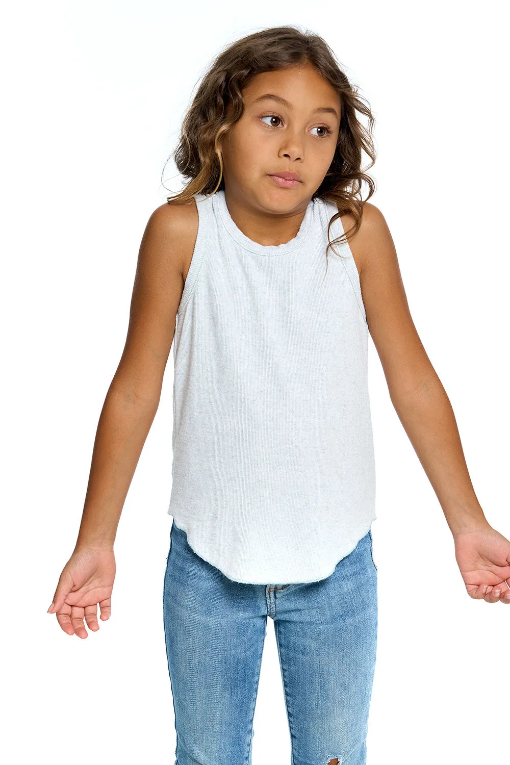Girls Linen Rib Racer Tank sold by Chaser product image thumbnail 4