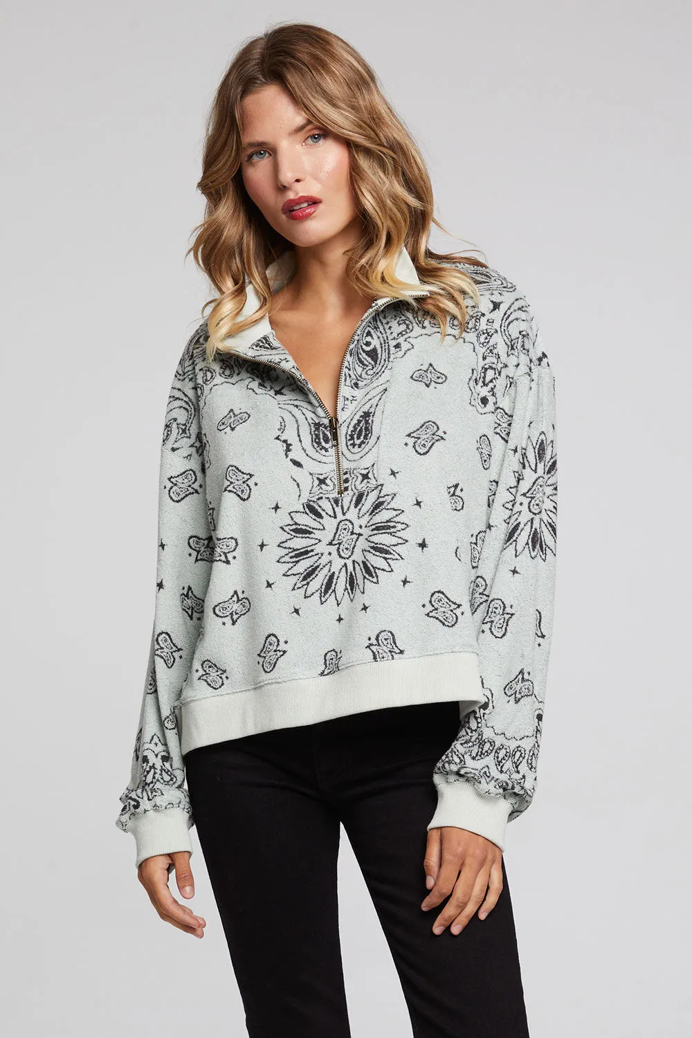 Stella matcha Half Zip Pullover sold by Chaser