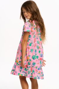 Niki Tropical Floral Short Sleeve Dress - Pink Lemonade sold by Chaser