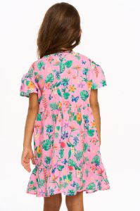 Niki Tropical Floral Short Sleeve Dress - Pink Lemonade sold by Chaser