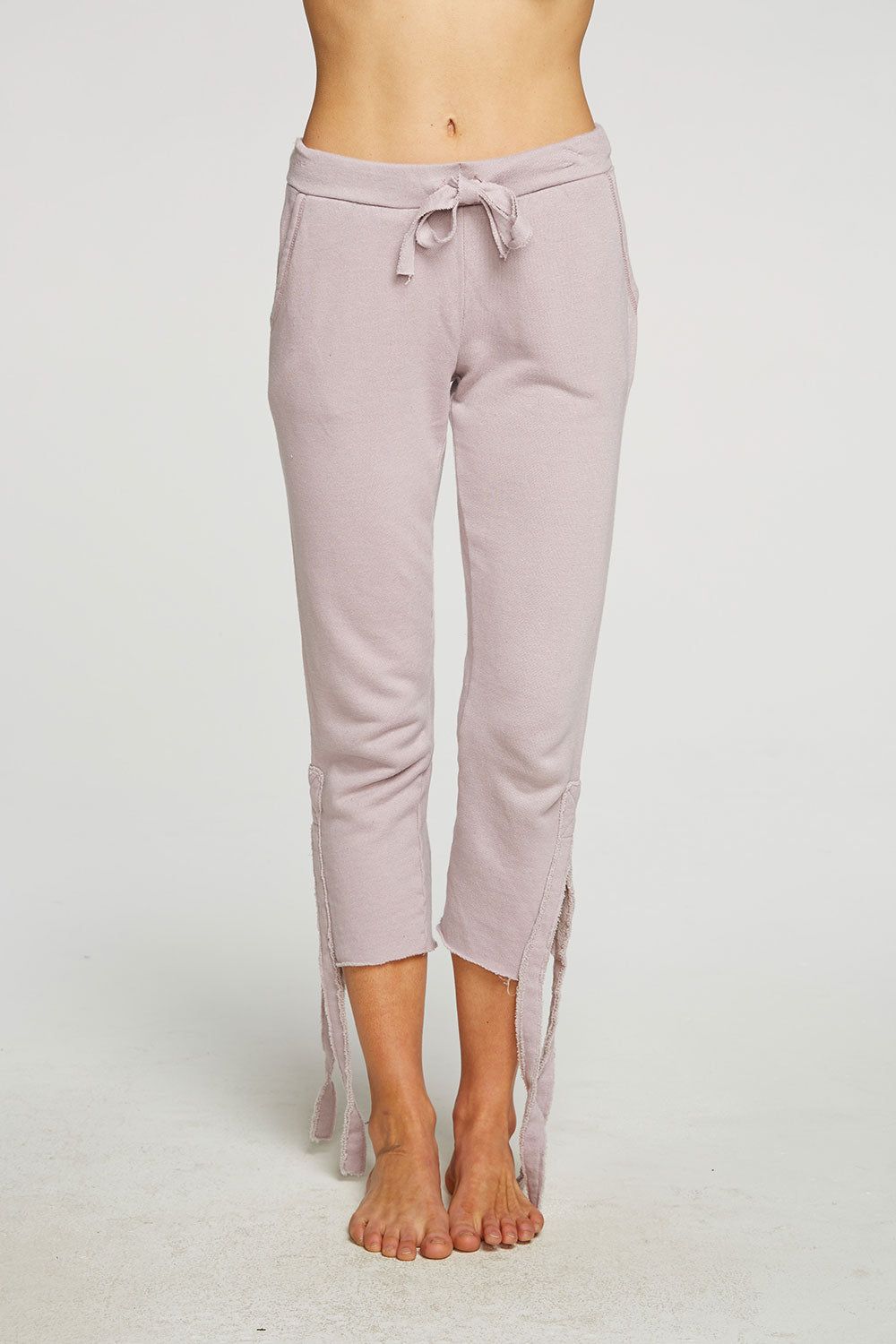 Linen French Terry Cropped Side Tie Culotte sold by Chaser