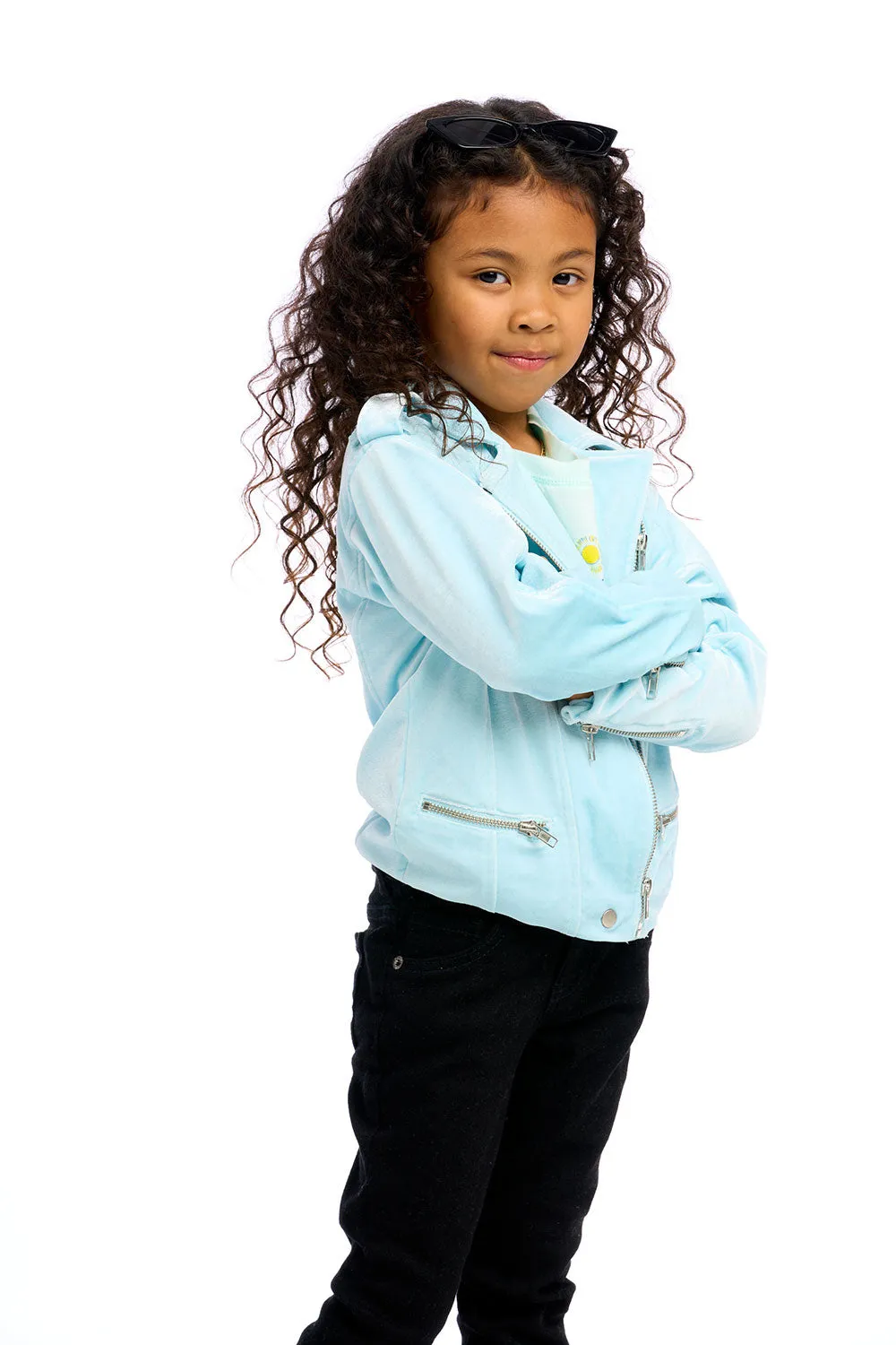 Stretch Velvet Moto Jacket sold by Chaser product image thumbnail 2