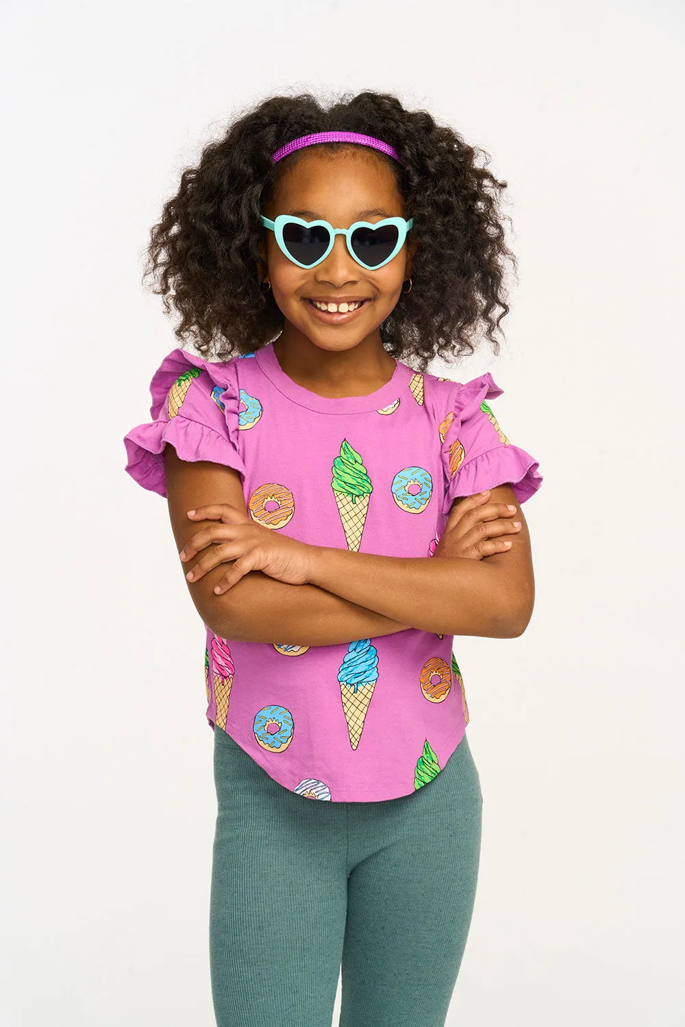 Sweets Ruffle Sleeve Tee sold by Chaser