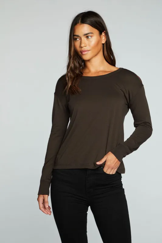 Recycled Vintage Jersey Vented Long Sleeve Drop Shoulder Crew Neck sold by Chaser