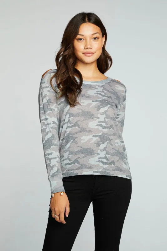 Recycled Vintage Jersey Vented Long Sleeve Drop Shoulder Crew Neck sold by Chaser