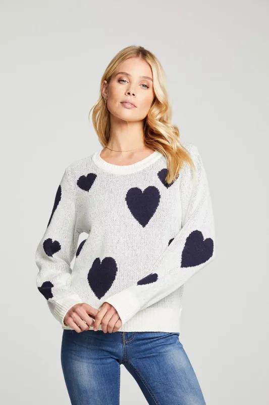 Navy Hearts Sweater sold by Chaser