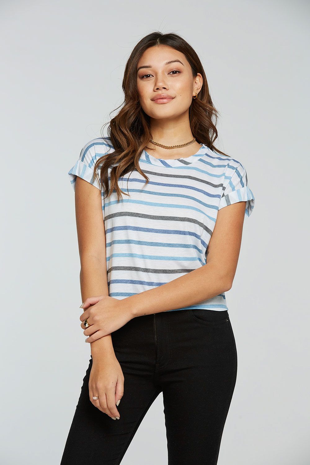 Recycled Vintage Jersey Drop Shoulder Rolled Short Sleeve Tee sold by Chaser