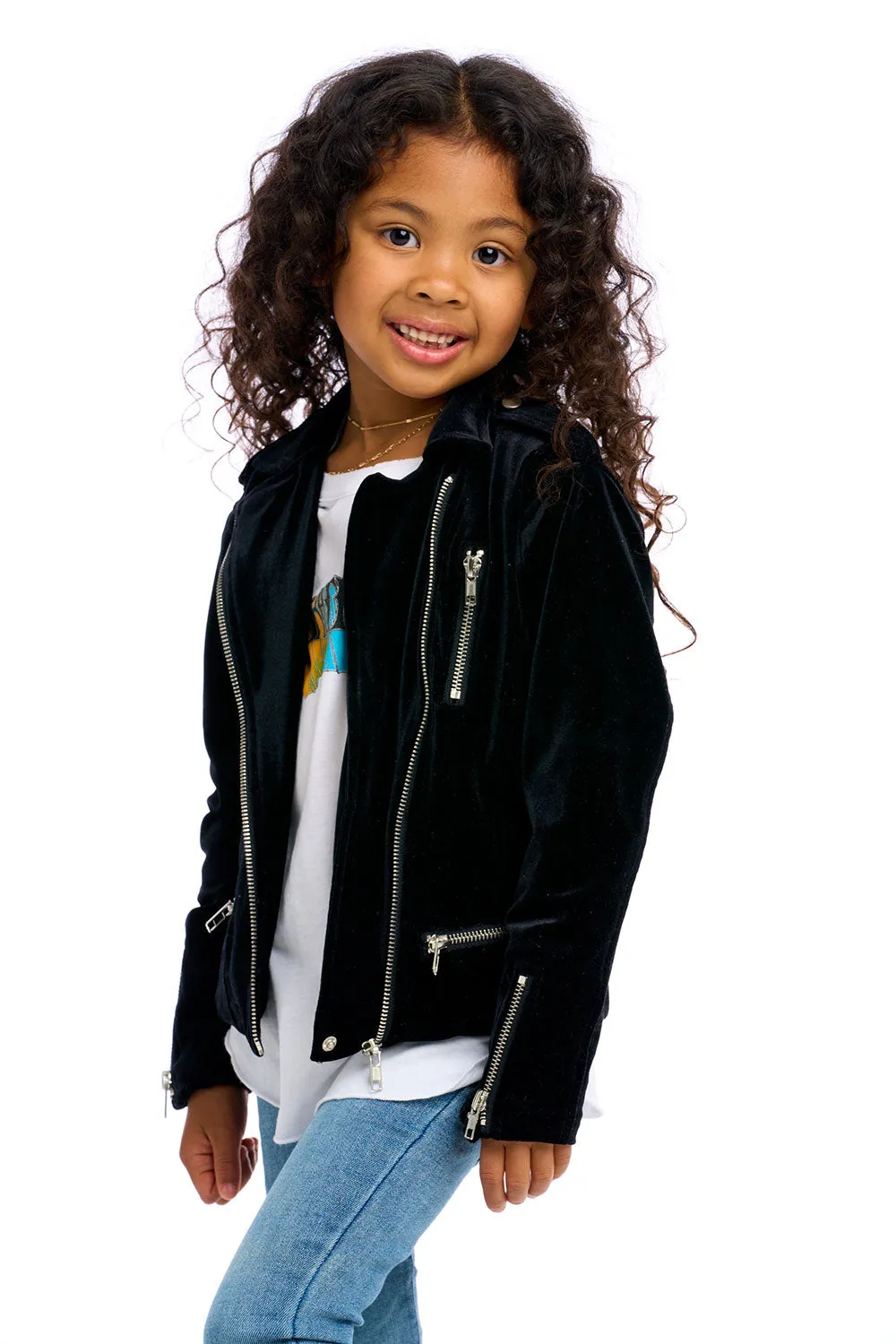 Stretch Velvet Moto Jacket sold by Chaser product image thumbnail 2