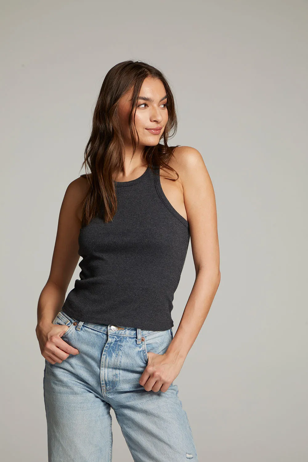 August Black Tank Top sold by Chaser product image thumbnail 2