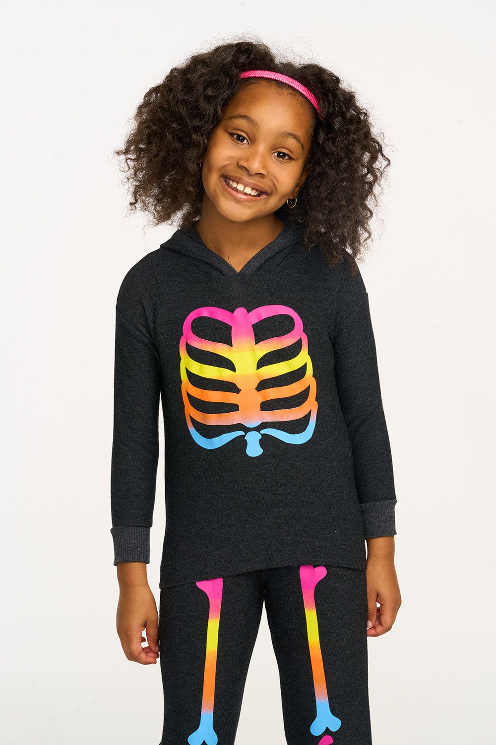 Rainbow Skeleton Pullover Hi/Lo Hoodie sold by Chaser product image thumbnail 5