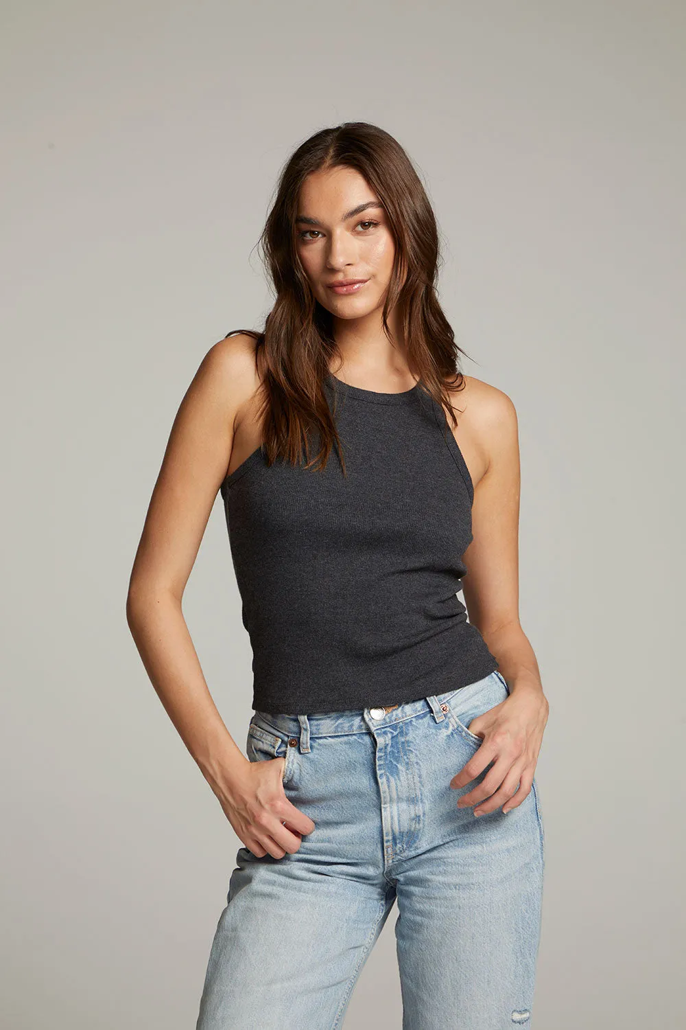 August Black Tank Top sold by Chaser product image thumbnail 5