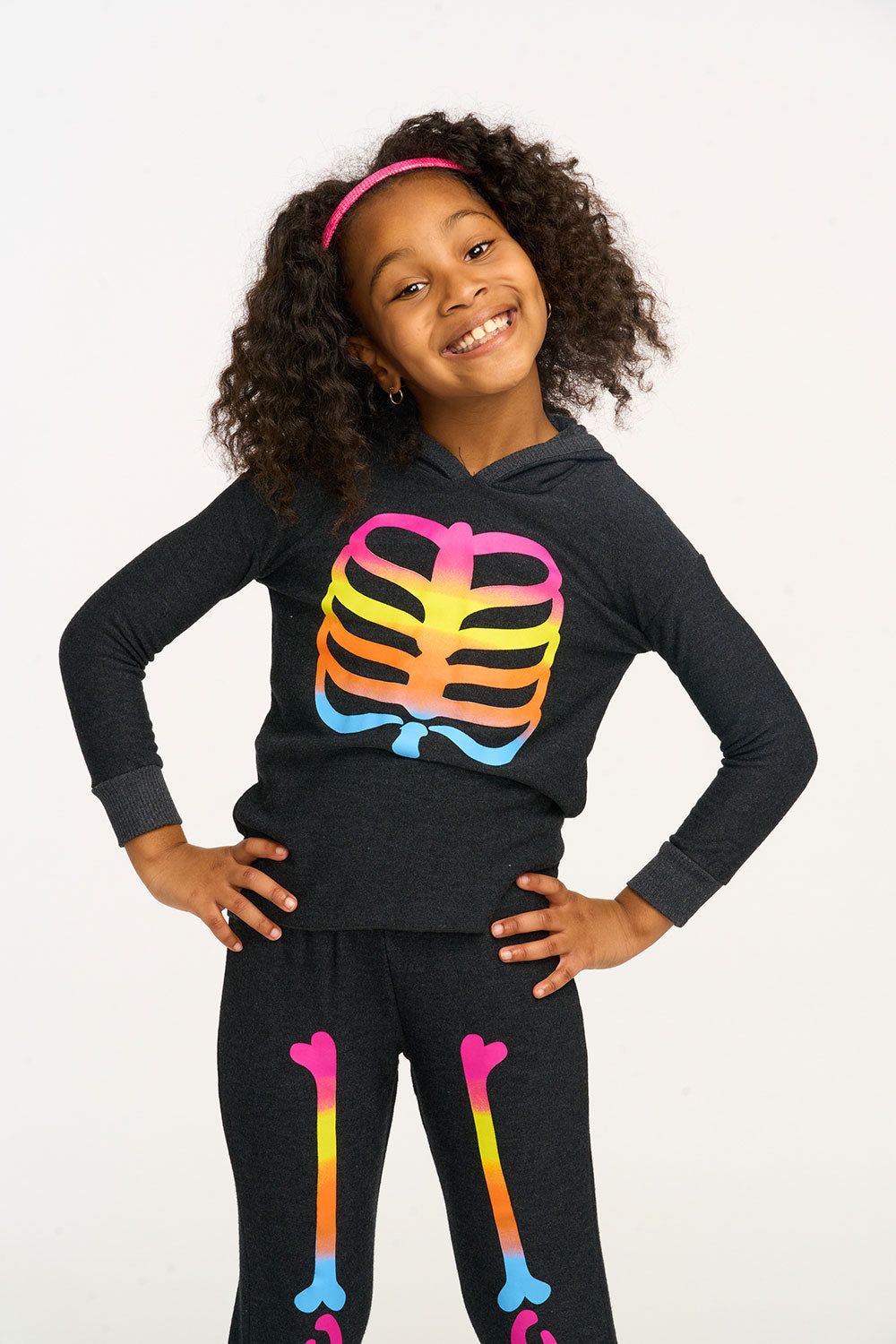 Rainbow Skeleton Pullover Hi/Lo Hoodie sold by Chaser