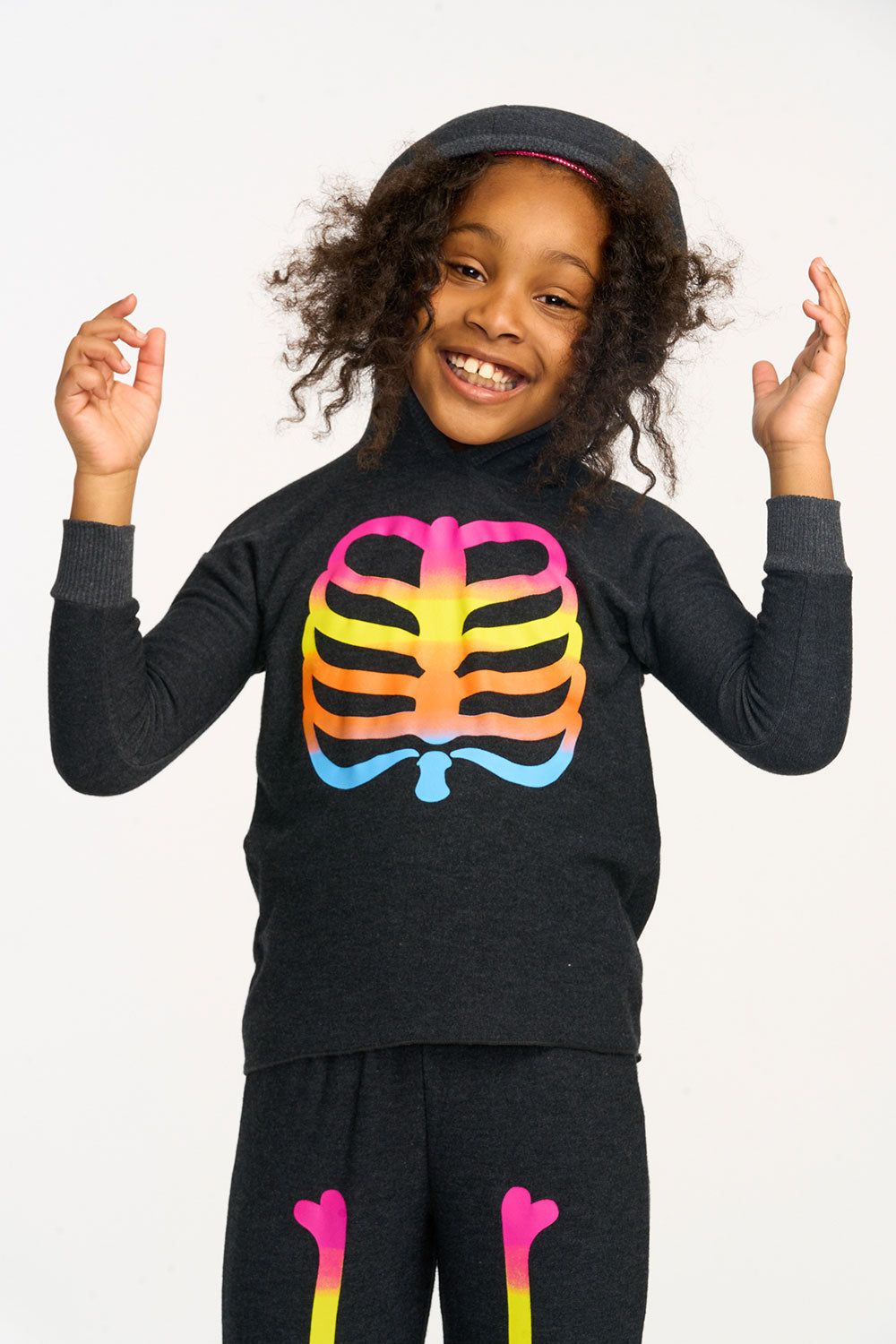 Rainbow Skeleton Pullover Hi/Lo Hoodie sold by Chaser product image thumbnail 2