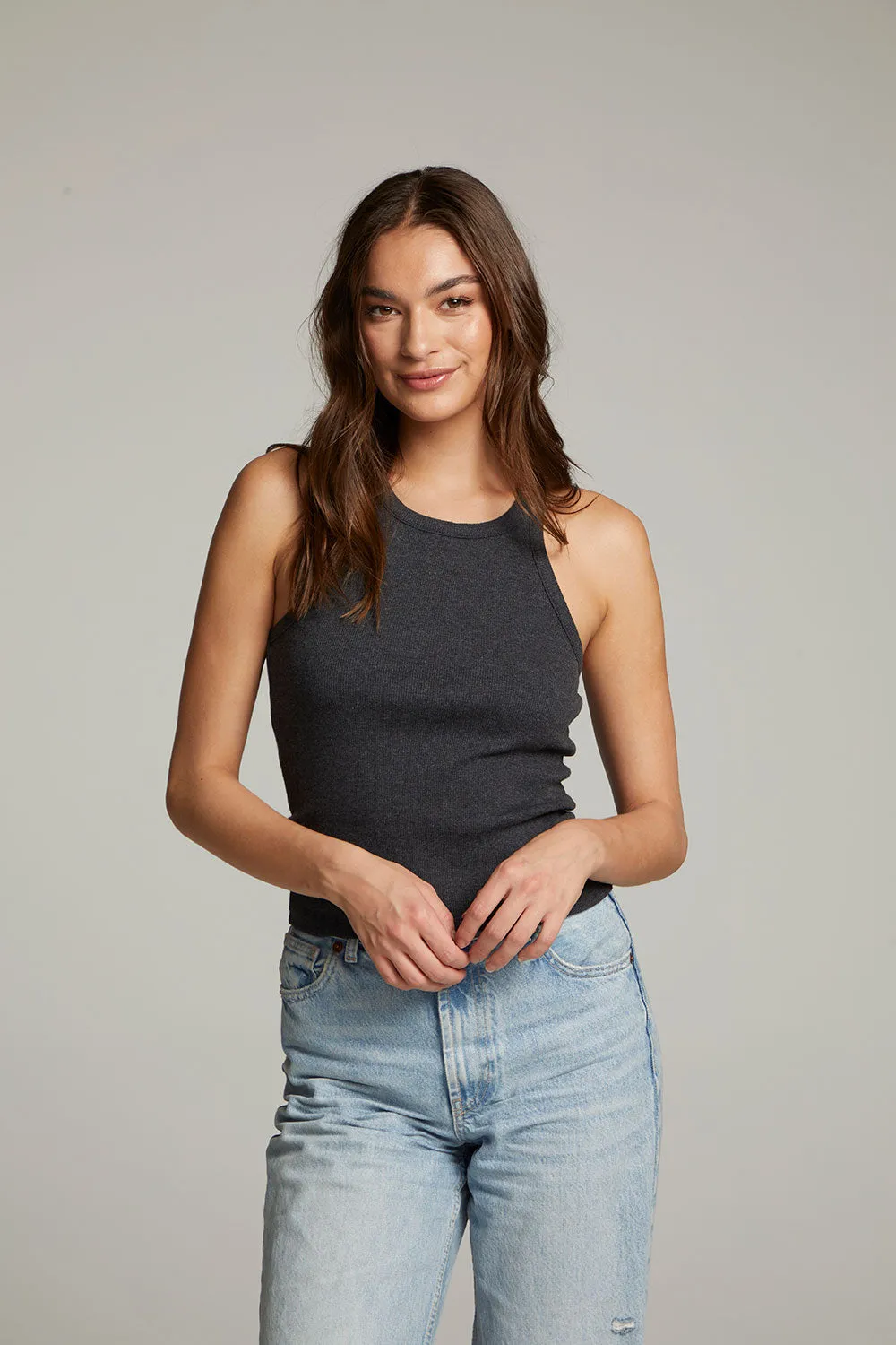 August Black Tank Top sold by Chaser