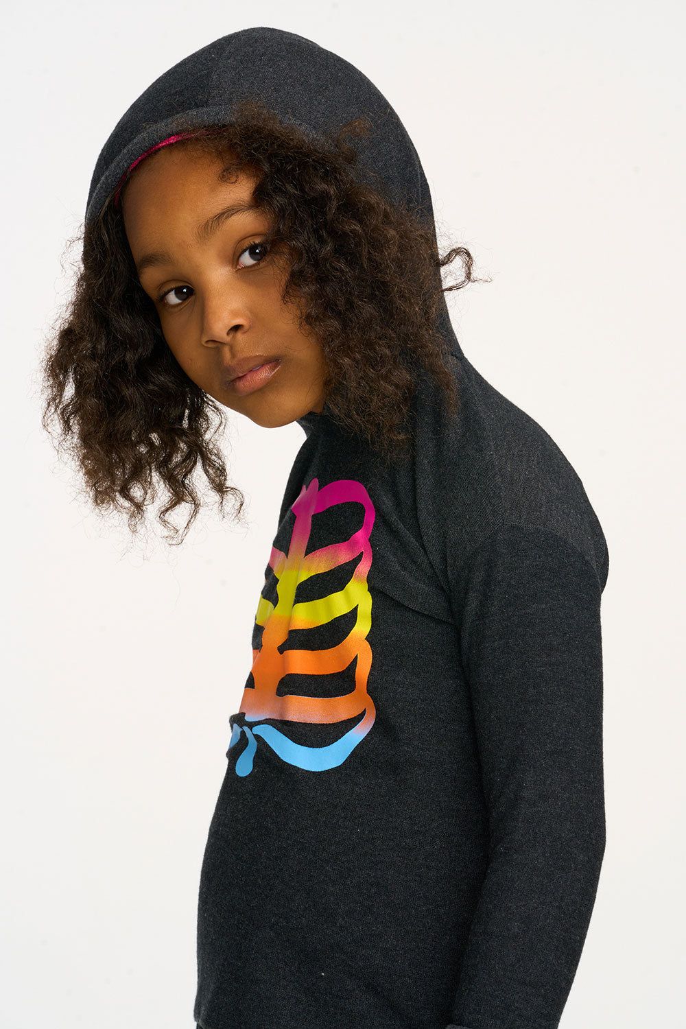 Rainbow Skeleton Pullover Hi/Lo Hoodie sold by Chaser product image thumbnail 4