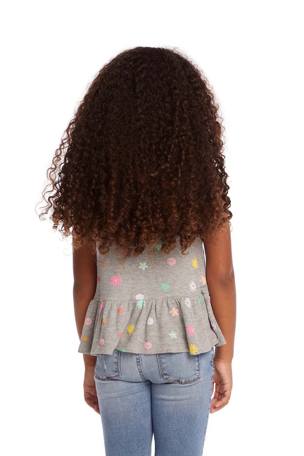 Amelia Waffle Knit Embroidery Flowers Tank Top sold by Chaser product image thumbnail 4