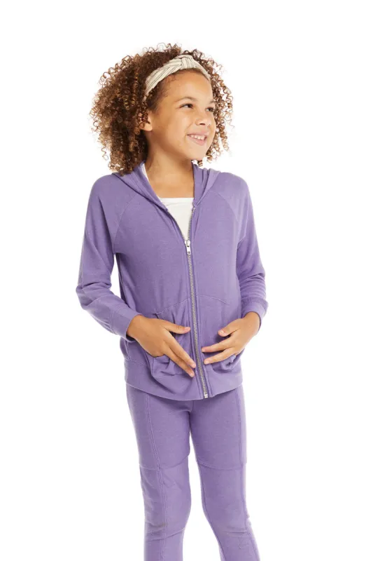 Veronica Purple Zip Up Hoodie sold by Chaser