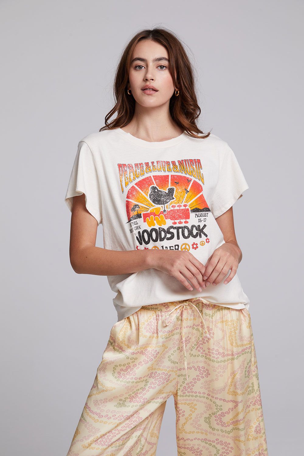 Woodstock Peace & Love & Music Tee sold by Chaser product image thumbnail 4