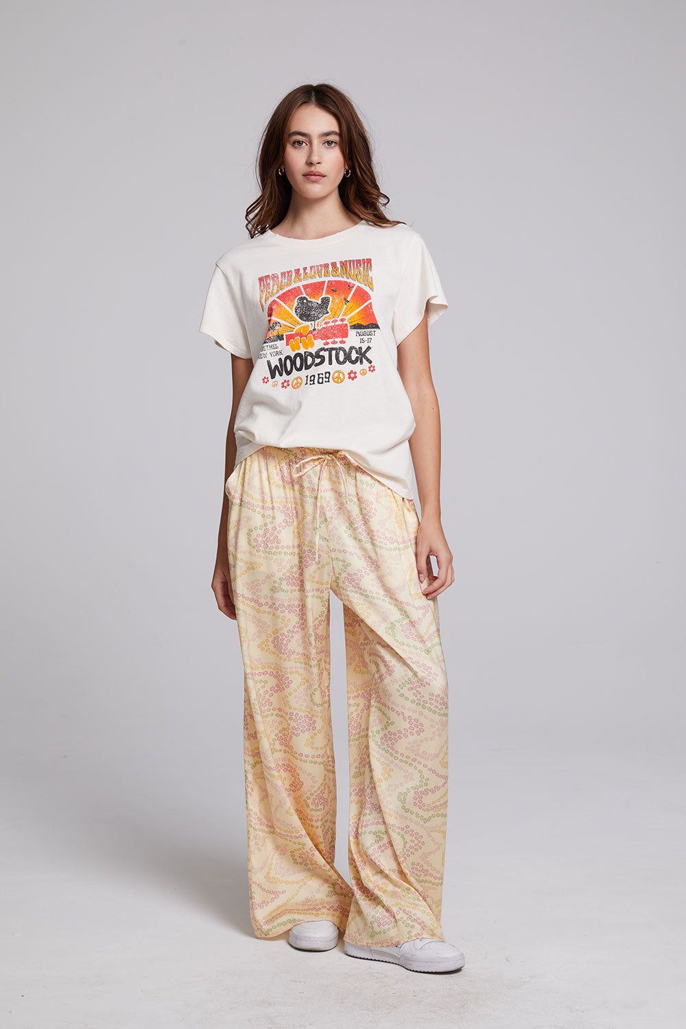 Woodstock Peace & Love & Music Tee sold by Chaser product image thumbnail 7