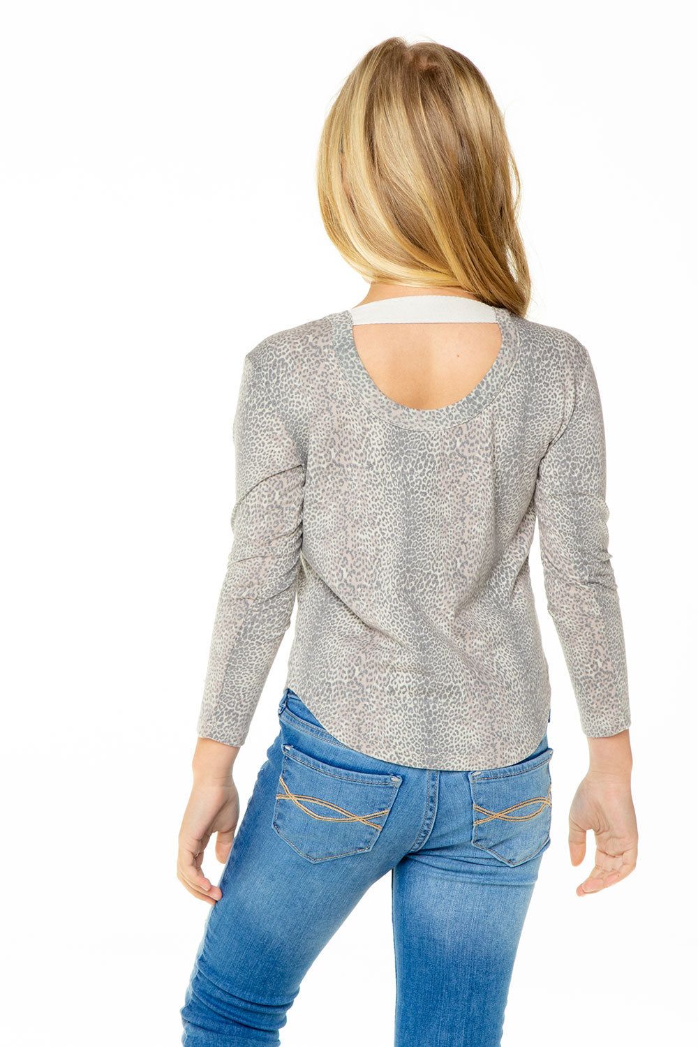 Girls Recycled Vintage Jersey Long Sleeve Scoop Back Shirttail sold by Chaser product image thumbnail 2