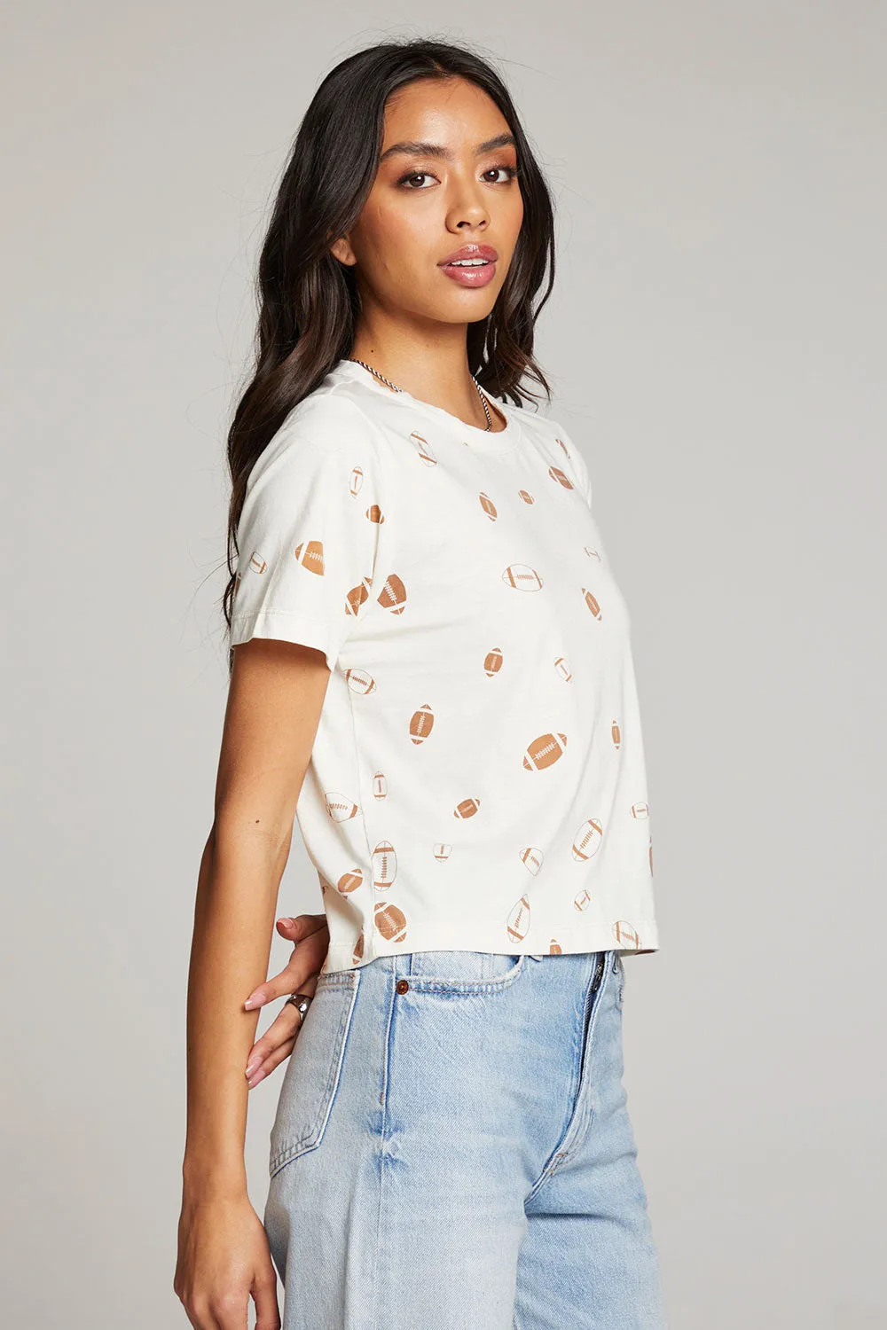 Football Party Embroidery Tee sold by Chaser product image thumbnail 2