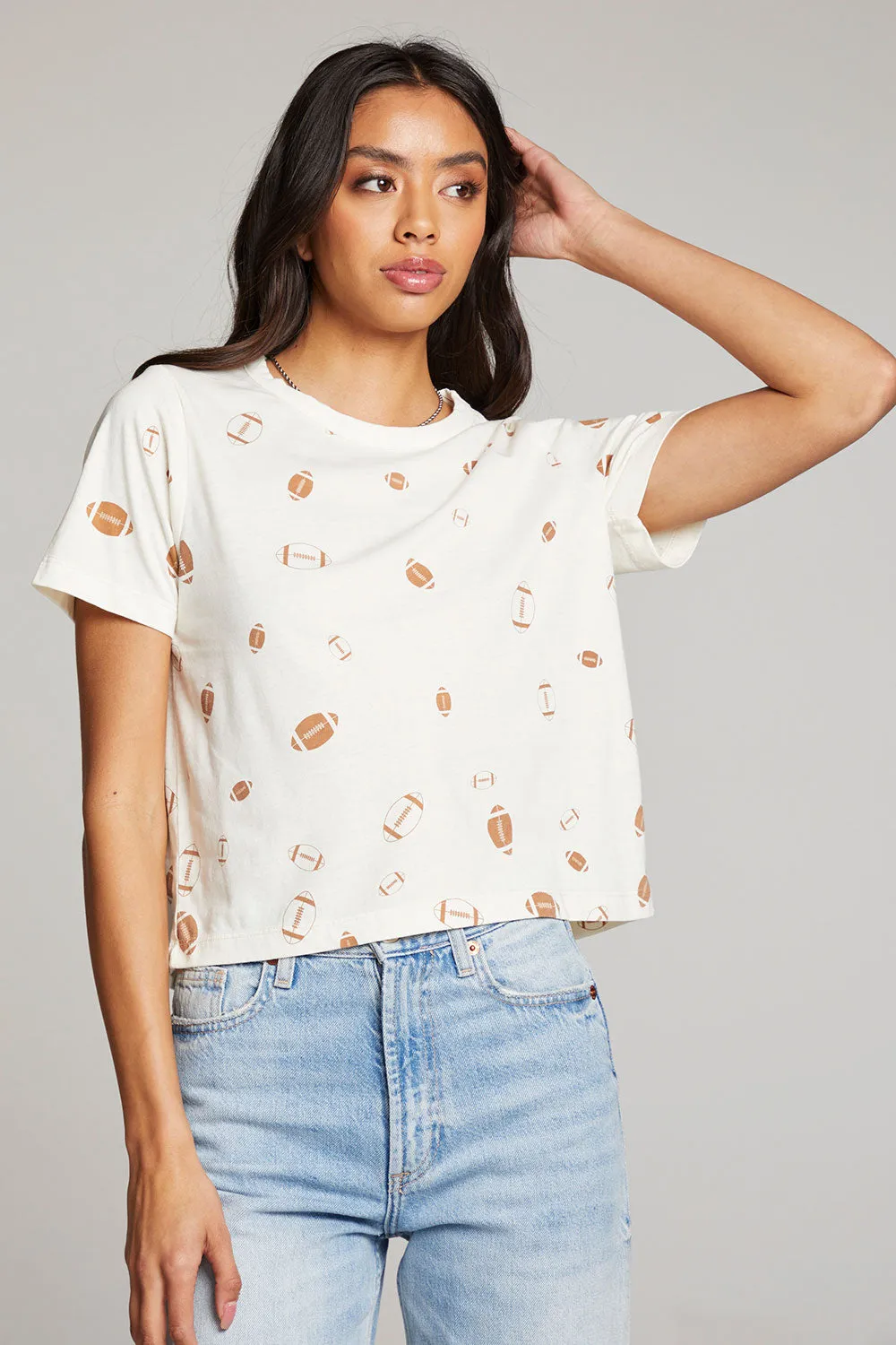 Football Party Embroidery Tee sold by Chaser product image thumbnail 4