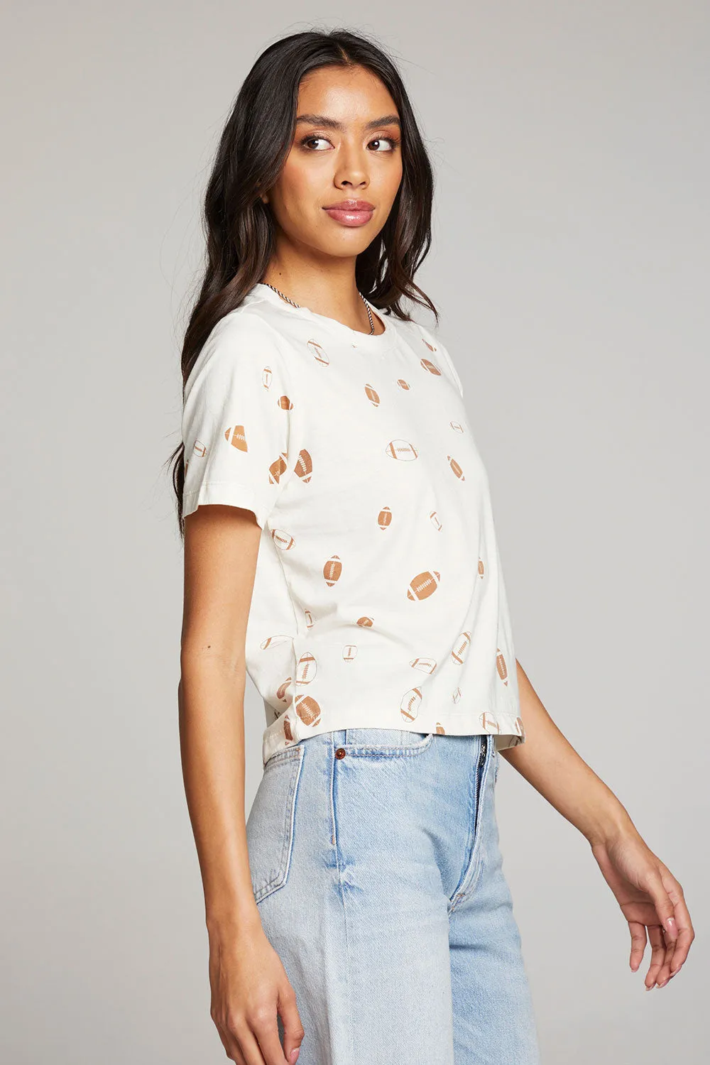 Football Party Embroidery Tee sold by Chaser product image thumbnail 5