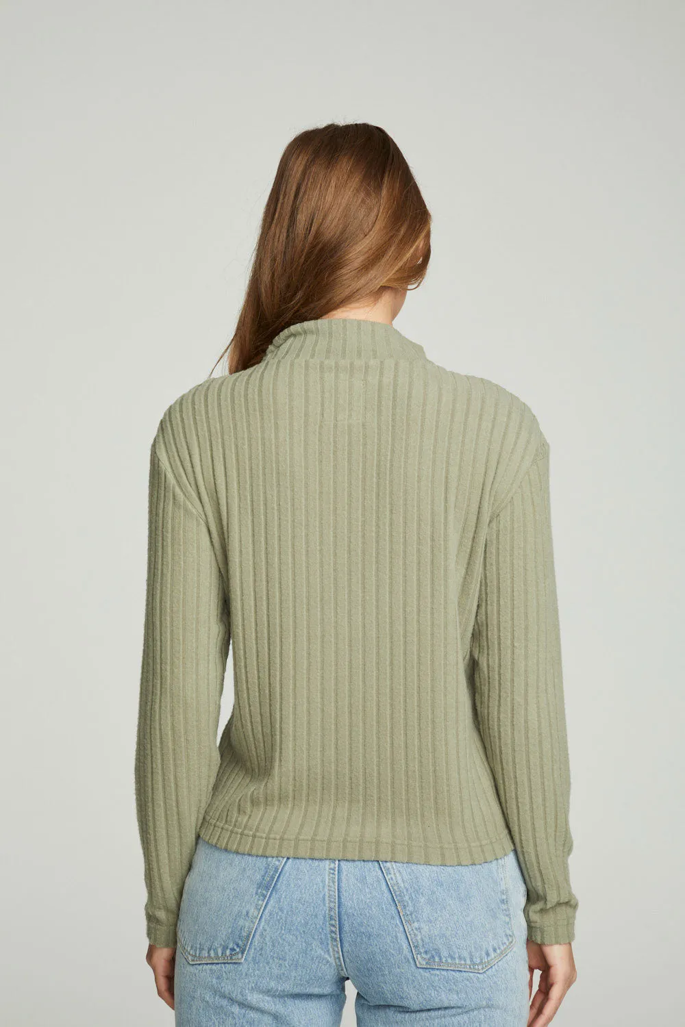 Zip Up Mock Neck Long Sleeve Pullover sold by Chaser product image thumbnail 3