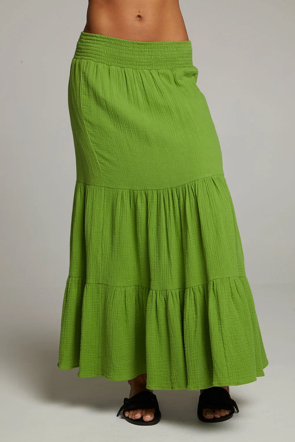 Seal Piquant Green Maxi Skirt sold by Chaser product image thumbnail 4