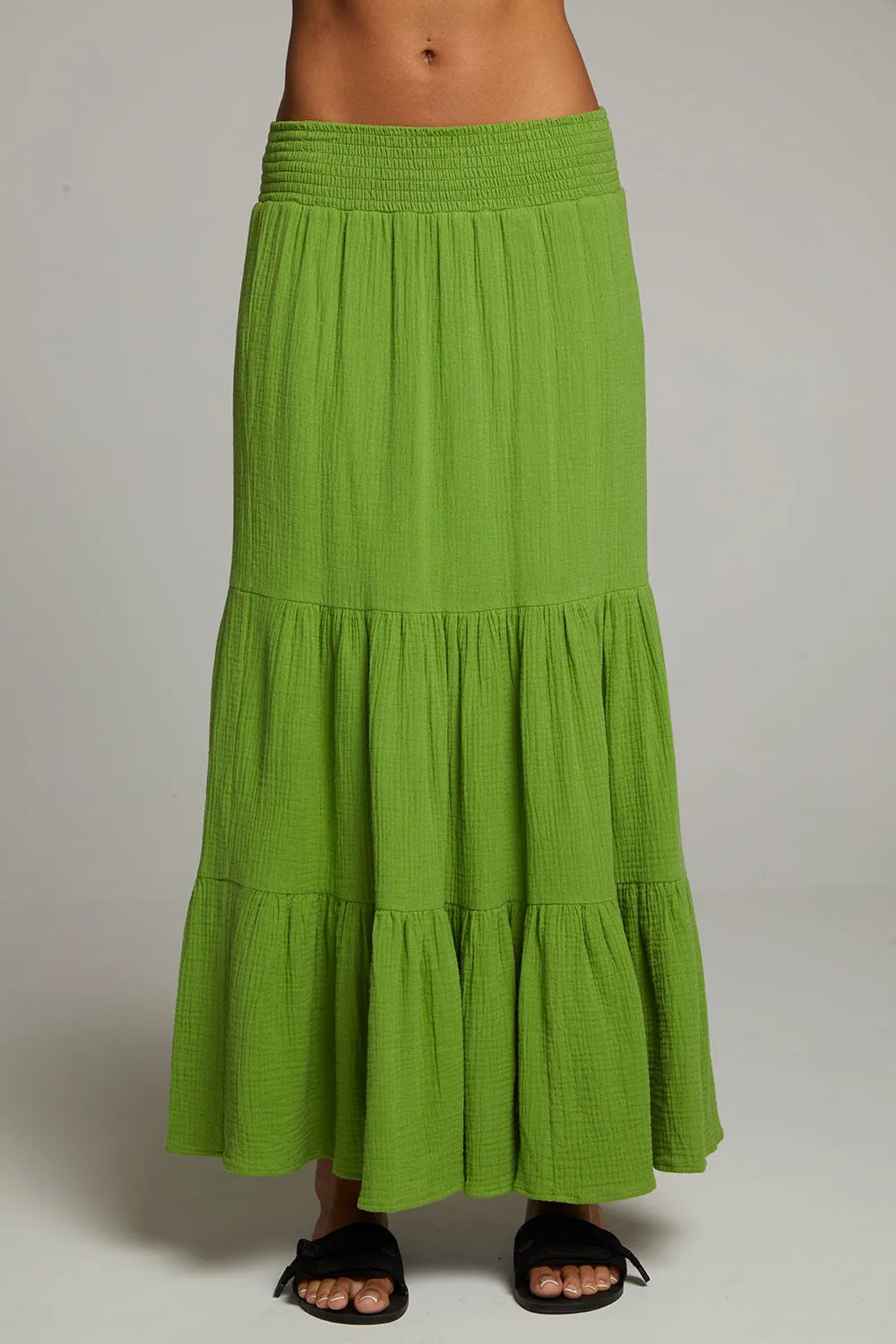 Seal Piquant Green Maxi Skirt sold by Chaser