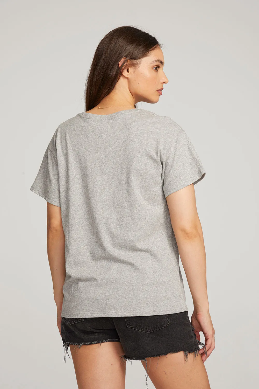 Everyday Essential Heather Grey Crew Neck Tee sold by Chaser product image thumbnail 3