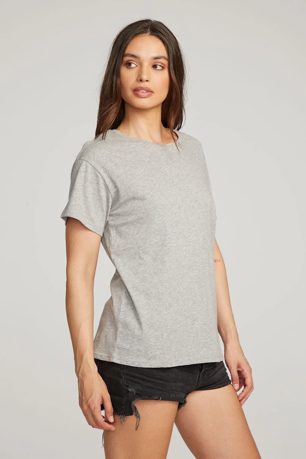 Everyday Essential Heather Grey Crew Neck Tee sold by Chaser product image thumbnail 4