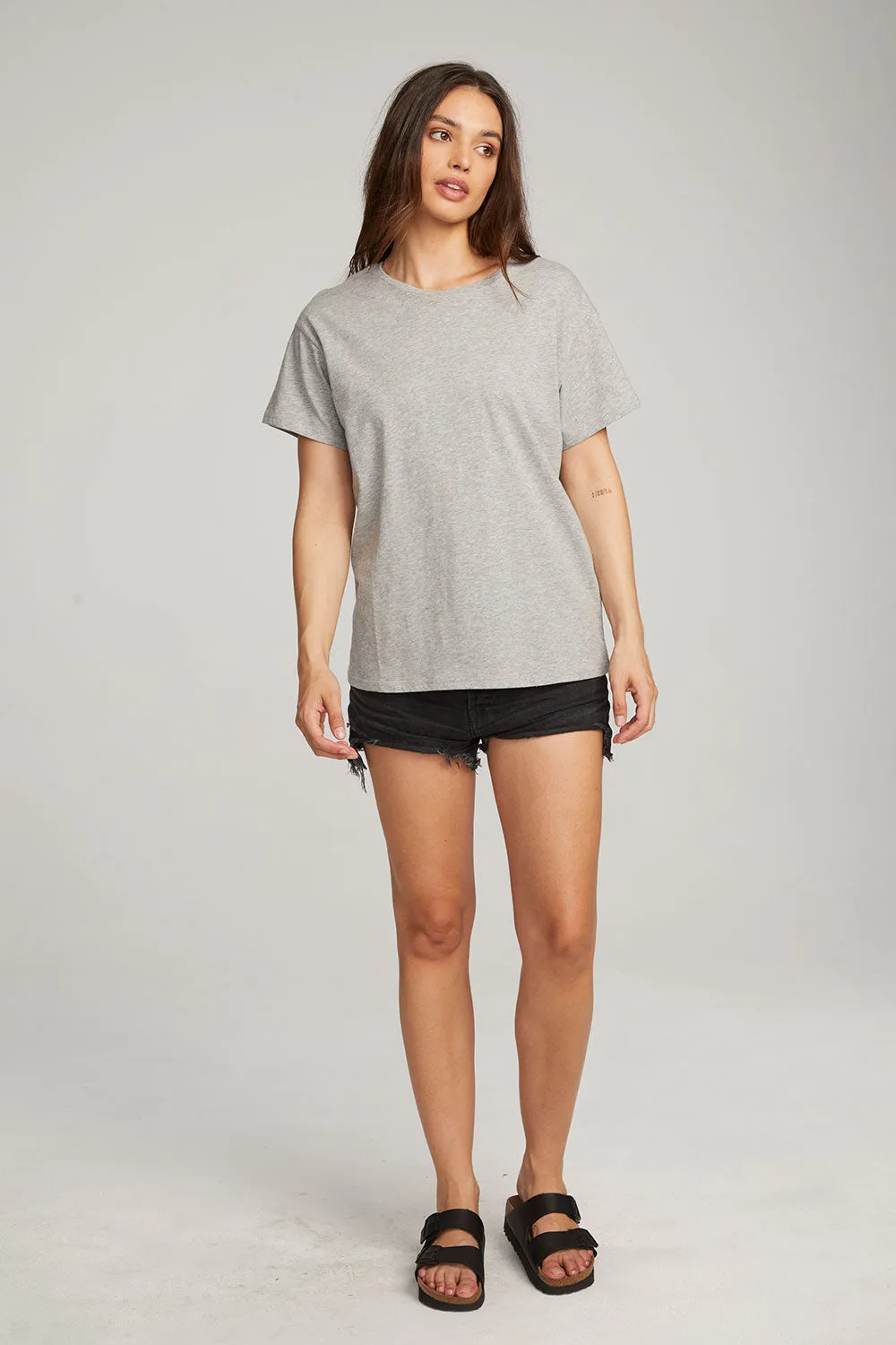 Everyday Essential Heather Grey Crew Neck Tee sold by Chaser product image thumbnail 5
