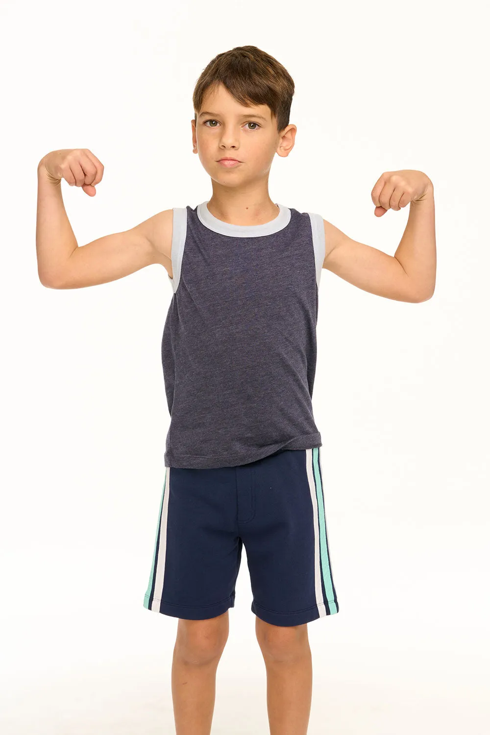Boy's Coastin' Stripe Recycled Vintage Jersey Tank sold by Chaser product image thumbnail 2