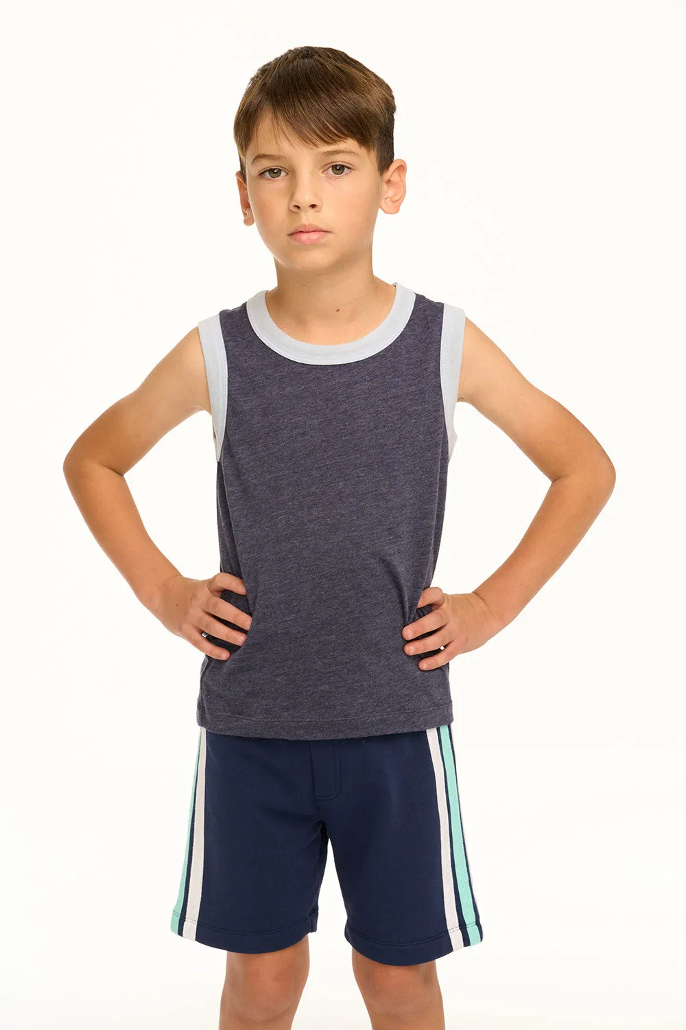 Boy's Coastin' Stripe Recycled Vintage Jersey Tank sold by Chaser product image thumbnail 3