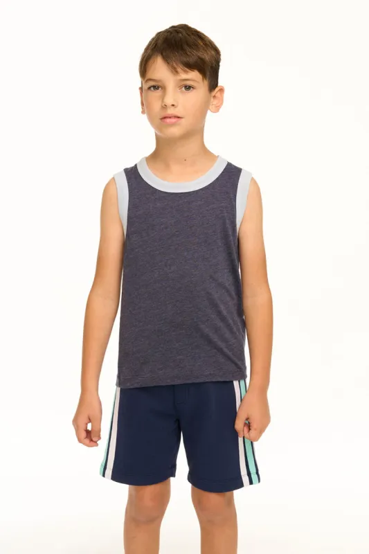 Boy's Coastin' Stripe Recycled Vintage Jersey Tank sold by Chaser