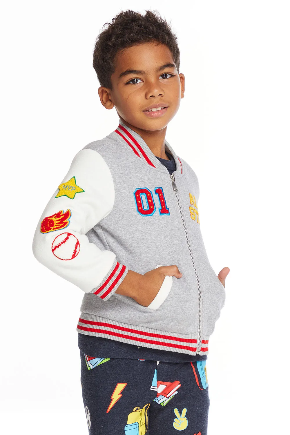 All Star Varsity Patches Boys Jacket sold by Chaser product image thumbnail 3