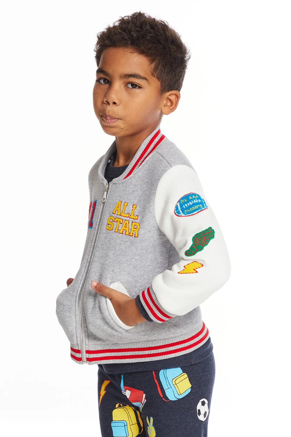 All Star Varsity Patches Boys Jacket sold by Chaser product image thumbnail 2