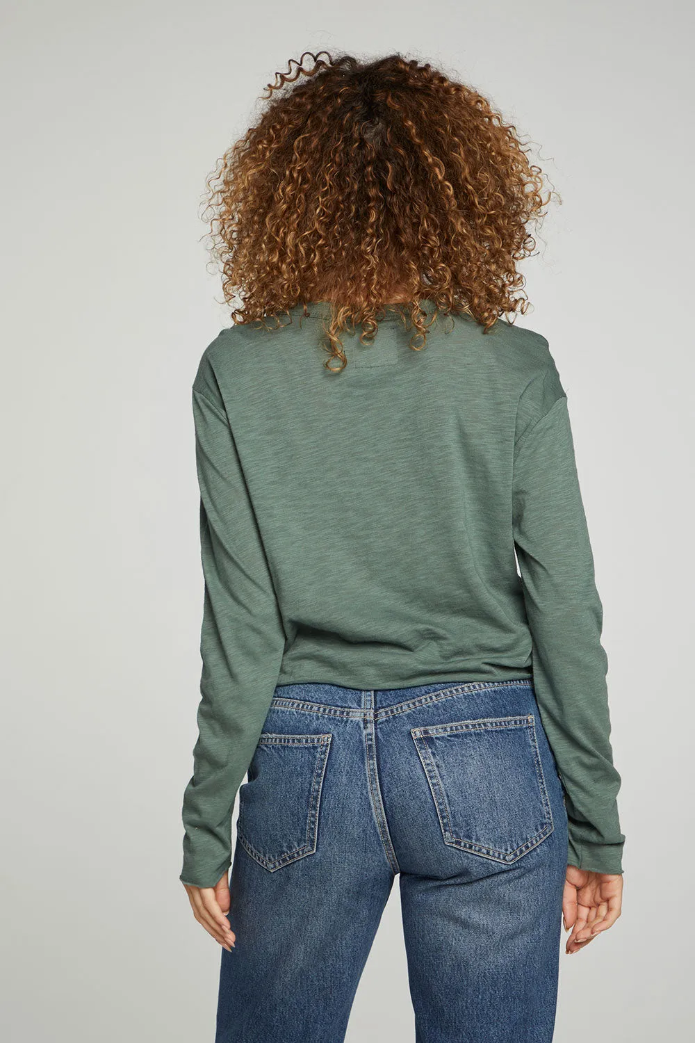 Long Sleeve Cropped Tee sold by Chaser product image thumbnail 3