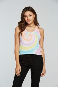 Recycled Vintage Jersey Cropped Scoop Neck Racerback Tank sold by Chaser