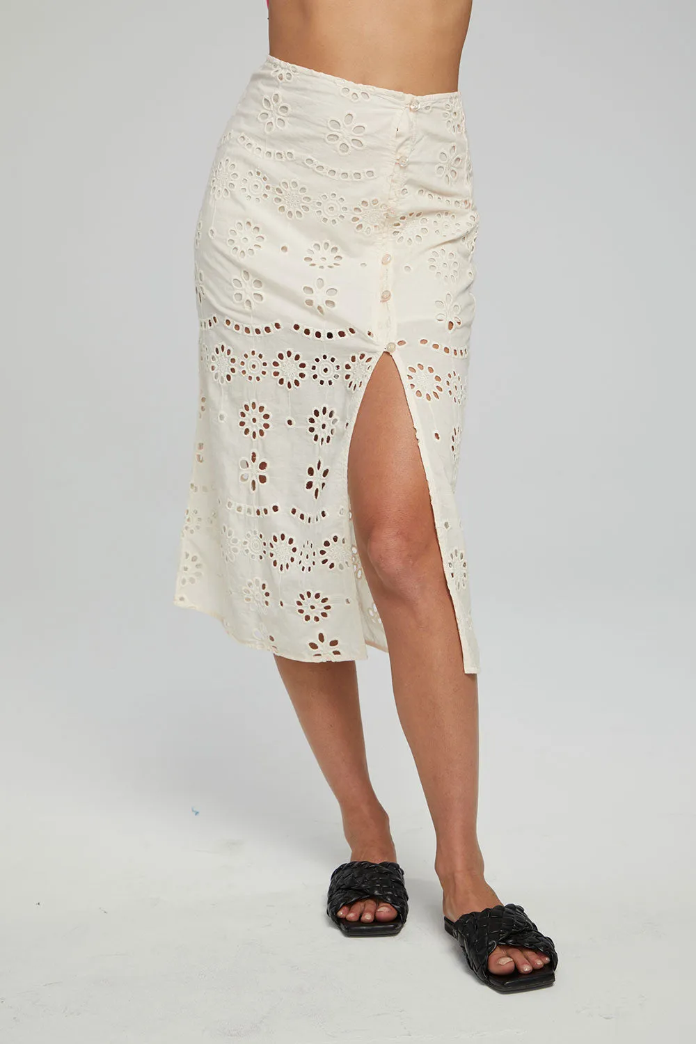 Belle Midi Skirt - Gardenia sold by Chaser