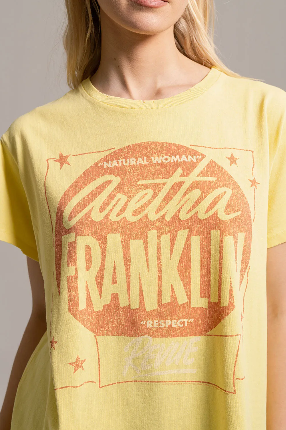 Aretha Franklin - "Respect" Distressed Crew Neck sold by Chaser product image thumbnail 3